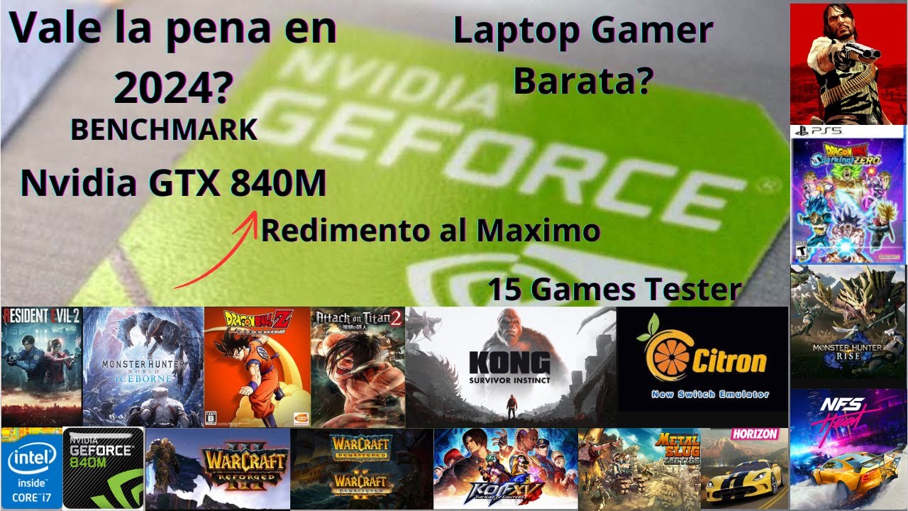 NVIDIA GEFORCE GTX 840M VALE LA PENA EN 2024?​ EN 15 JUEGOS 🔥​🔥​🔥#shots #nvidia #2024 #60fps