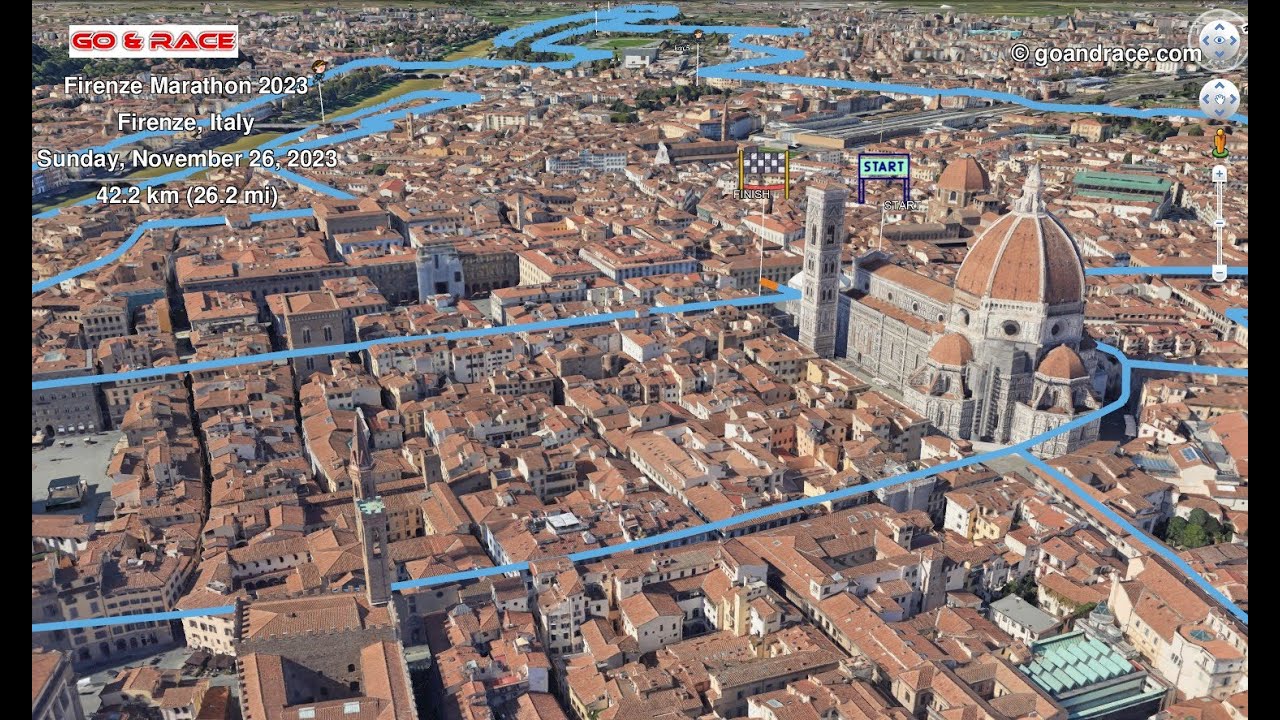 Firenze Marathon 2023: fly over the marathon 3D course map!