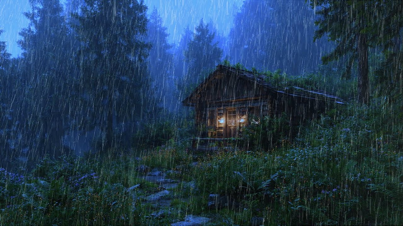 24/7 Rain Sounds for Sleeping 💤 Calm Rainy Night Cottage