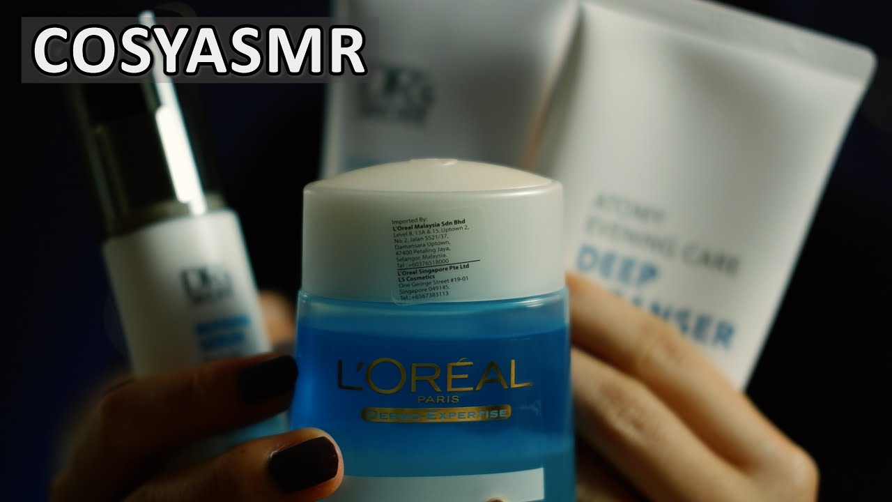 ASMR Skincare Routine - Relaxing Container Tapping & Bottle with Dropper Sounds | CosyASMR Cosy ASMR