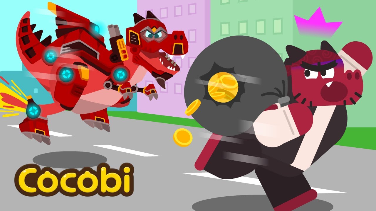 Robot Pahlawan Super T-rex🦖🦸‍♂️ | Lagu Anak-anak | Cocobi