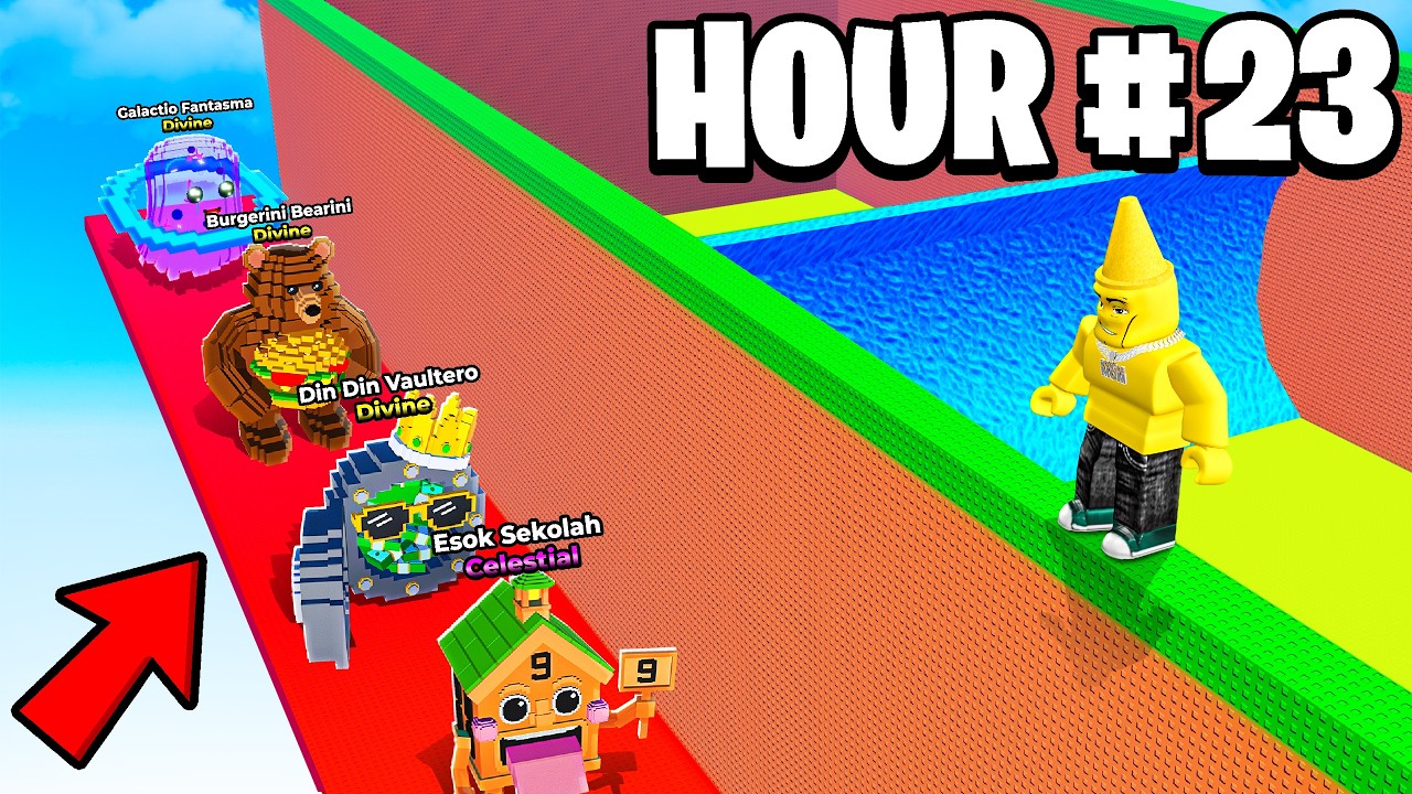 I Spent 24 Hours in OWNER ONLY Server in Escape Tsunami for Brainrots