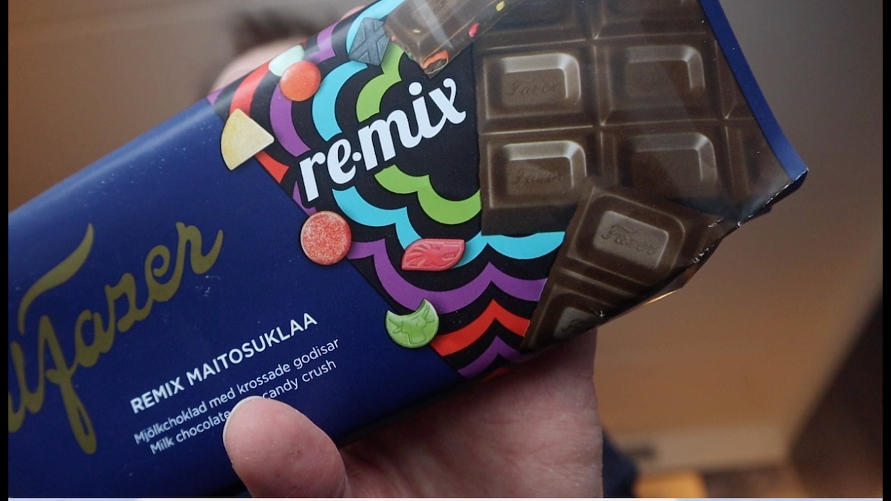 Karl Fazer Re-mix Chocolate Bar Review - Finnish Candy Taste Test