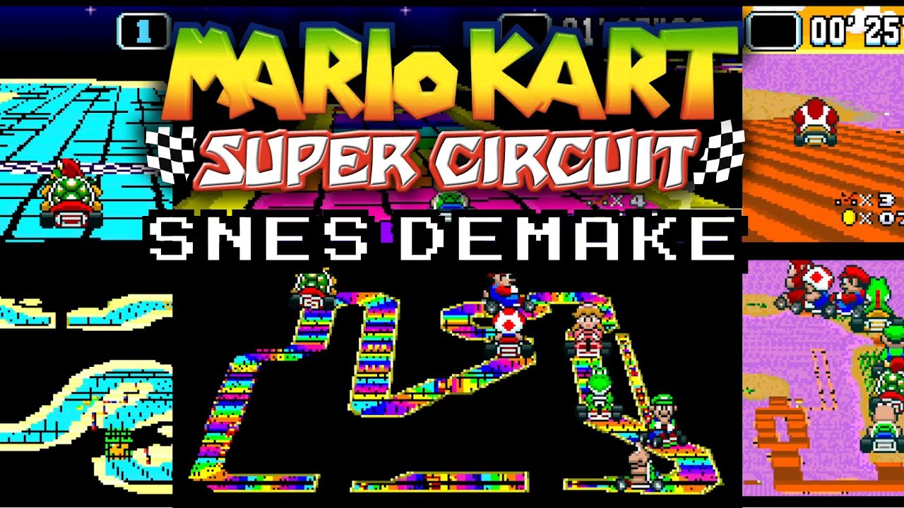 Super Circuit Remade on SNES! • Full Play-through | (Super Mario Kart ROM Hack)