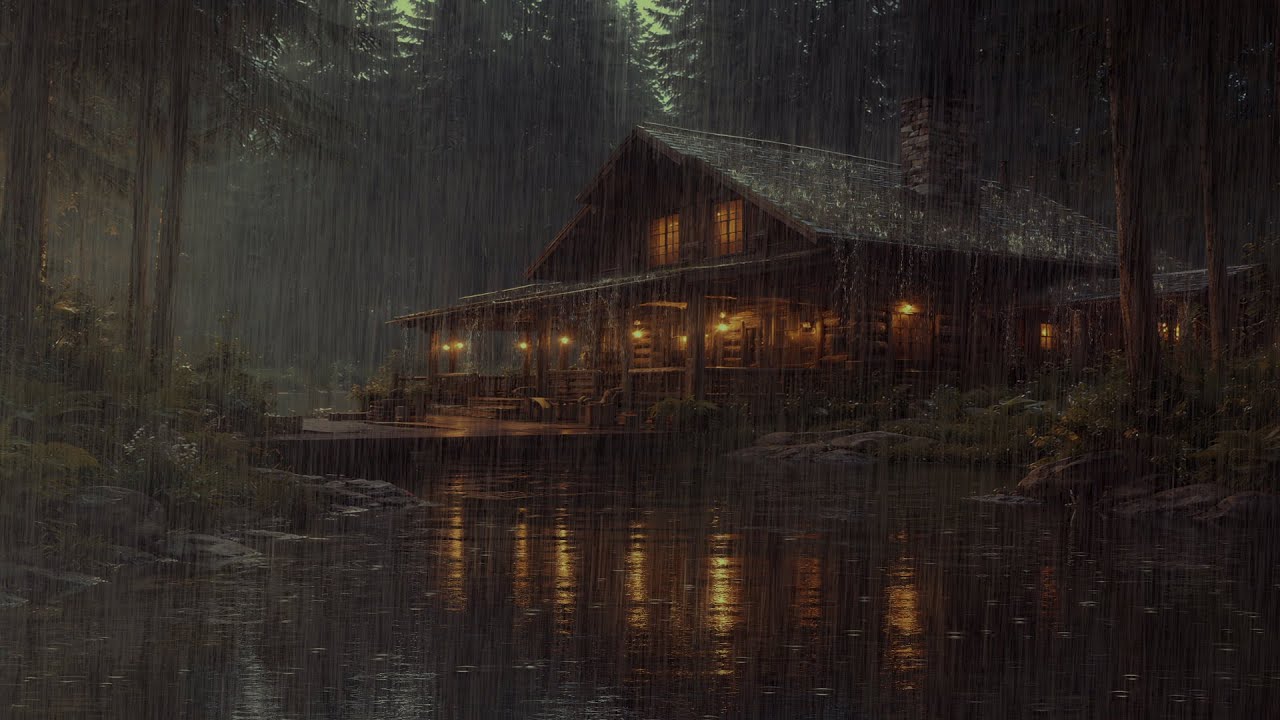 Dark Forest Rain & Thunder 🌩️ Sounds for Deep Sleep