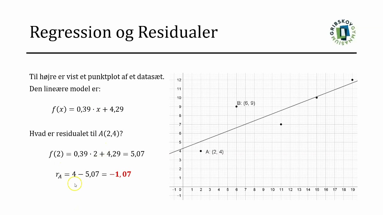 FUNKTIONER - Regression og residualer