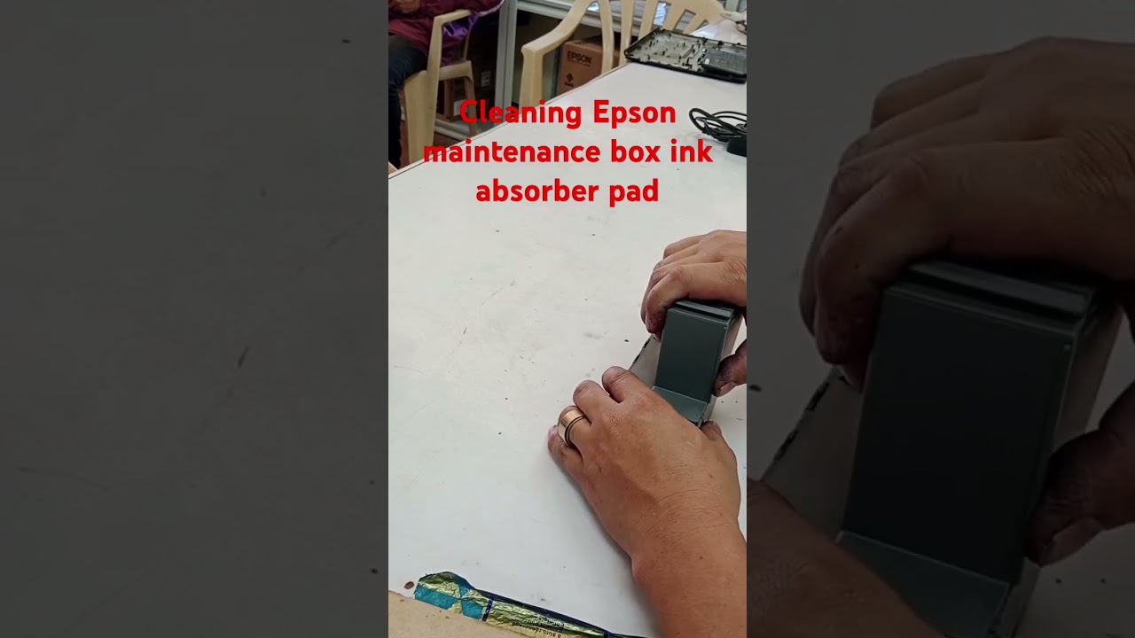 Cleaning epson maintenance box ink absorber pad #epsonprinter #maintenancebox #inktankprinter