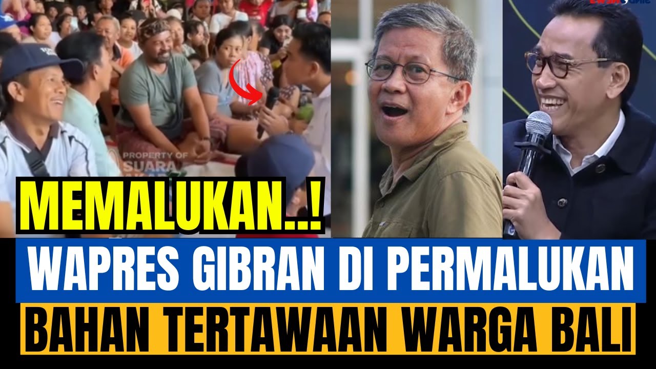 MEMALUKAN.! WAPRES GIBRAN DI PERMALUKAN & JADI BAHAN  TERTAWAAN WARGA BALI DI TANYA SOLUSI KOSONG.!