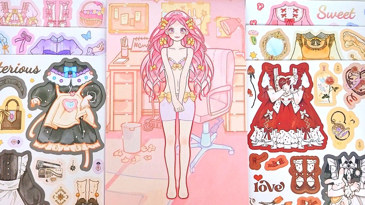 [Sticker Asmr] 👗 Dress-Up Sticker Book 👒 아이돌스타 패션 코디네이터 스티커 꾸미기