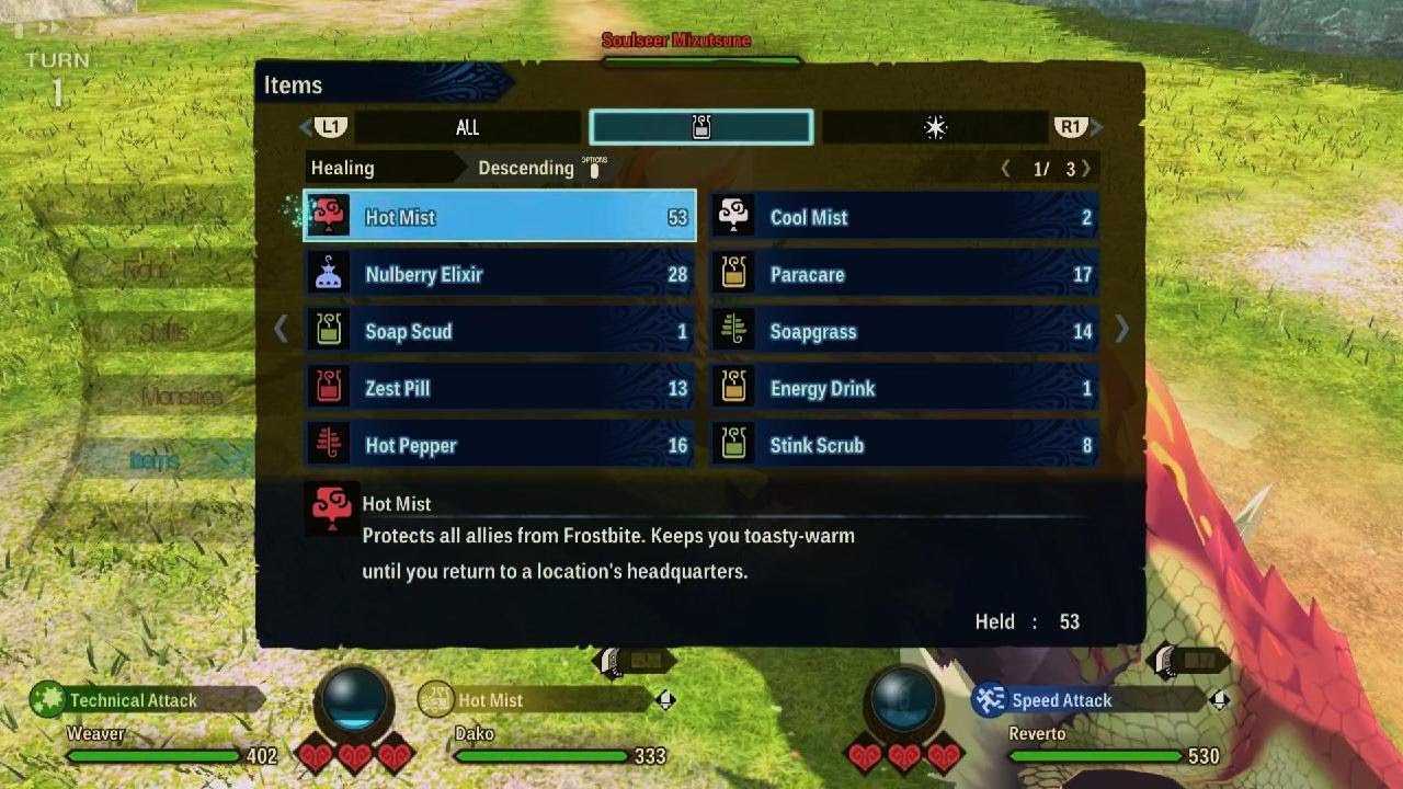 Hunting down soulseer Mizutsune in MONSTER HUNTER STORIES 2