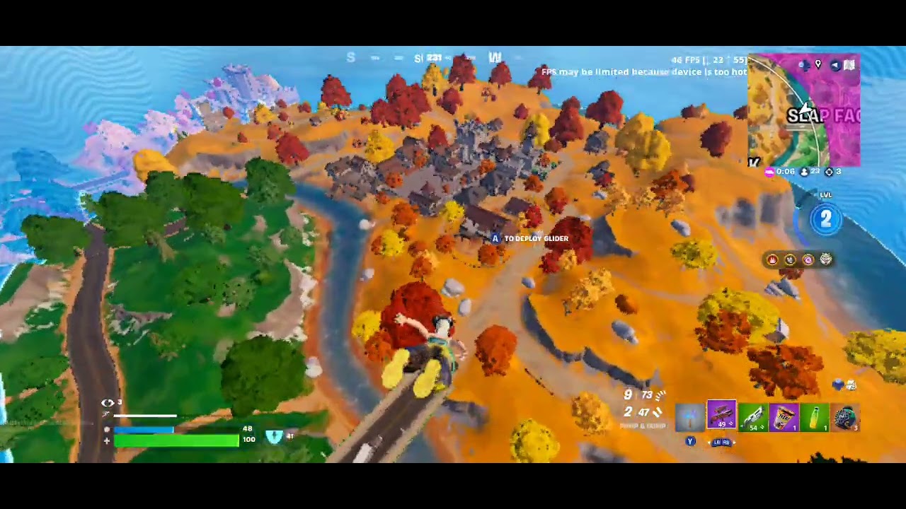 Very laggy gameplay of Fortnite Blitz Royale as Zoey from KPop Demon Hunters on a Huawei Nova 9
