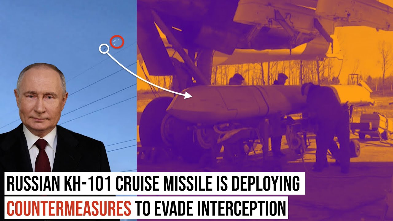 Footage of a Russian Kh-101 deploying decoy flares during its flight has emerged !