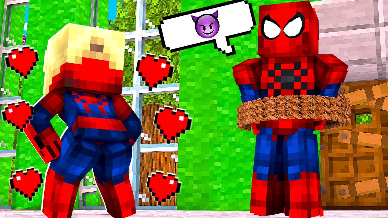 A MENINA ARANHA DANÇOU PARA O HOMEM ARANHA E ELE BEIJOU ELA NO MINECRAFT