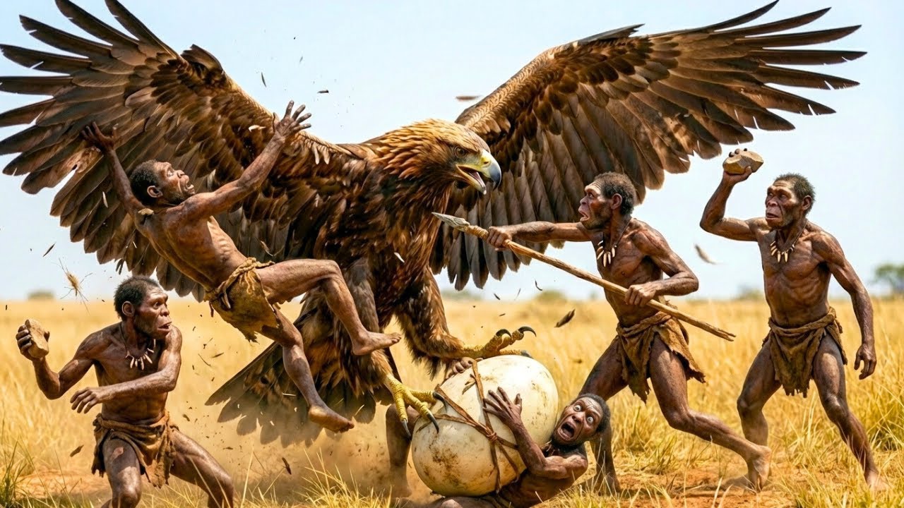 Life 5.5 Million Years Ago | Prehistoric Humans Steal a Giant Eagle Egg