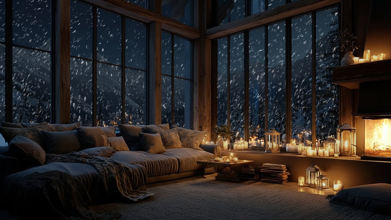 Quiet Snowfall by a Warm Fireplace ❄️ A Winter Ambience for Focus and Calm
