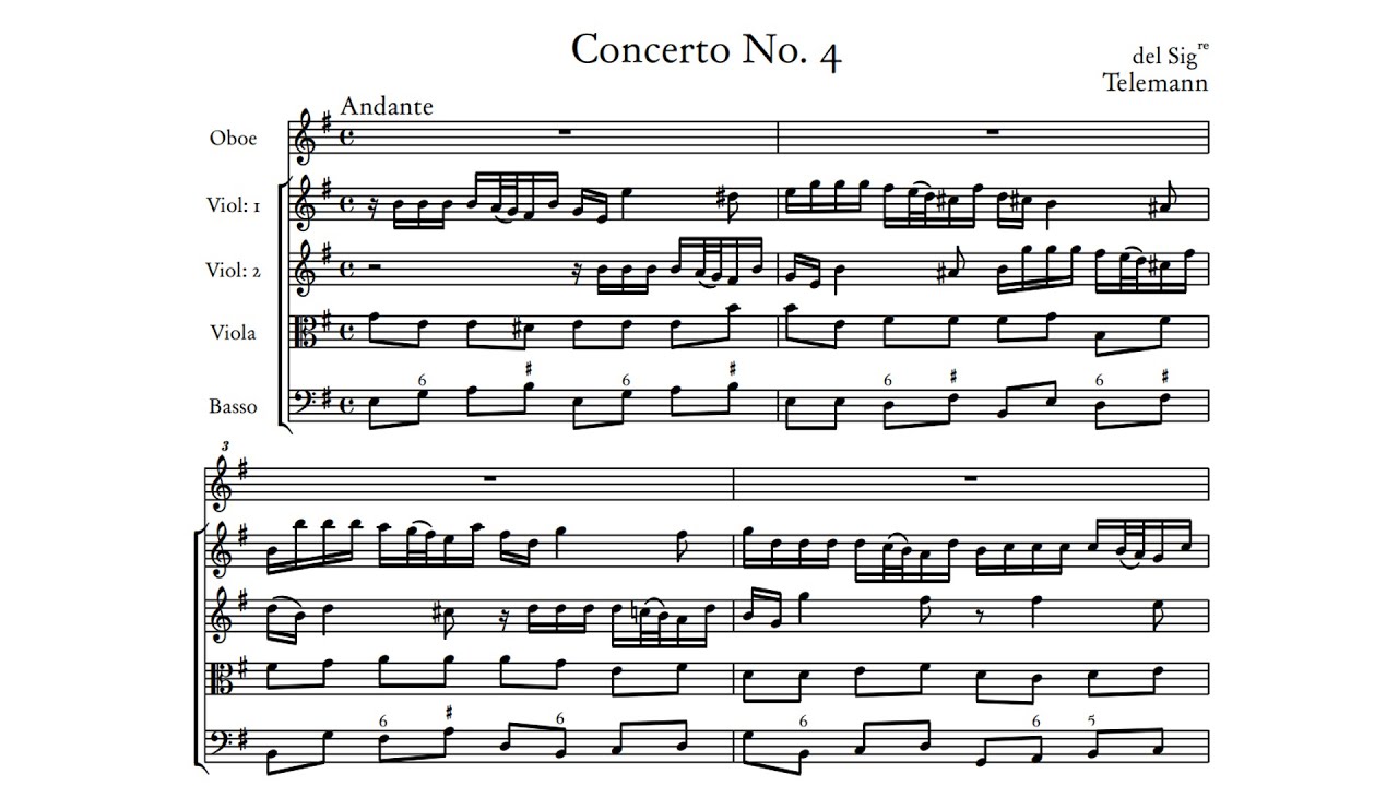 G. Ph. Telemann - Oboe Concerto in E minor, TWV 51:e1 (Dombrecht)