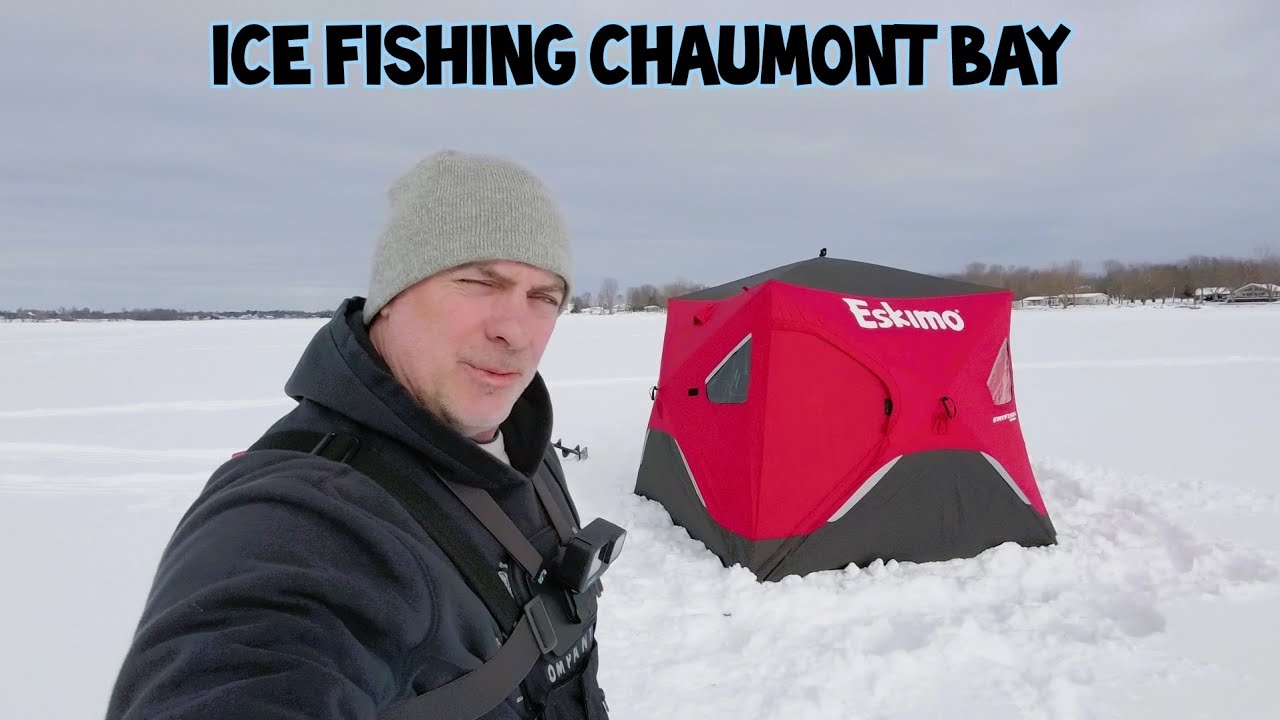 Ice Fishing Chaumont Bay for Perch || Underwater Camera