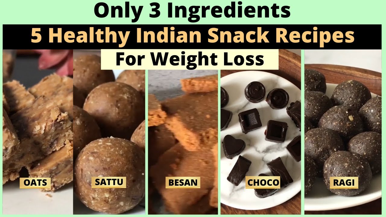 Only 3 Ingredients | 5 Healthy READY TO EAT Indian Snack Recipes For Weight Loss | Oats, Sattu, Ragi