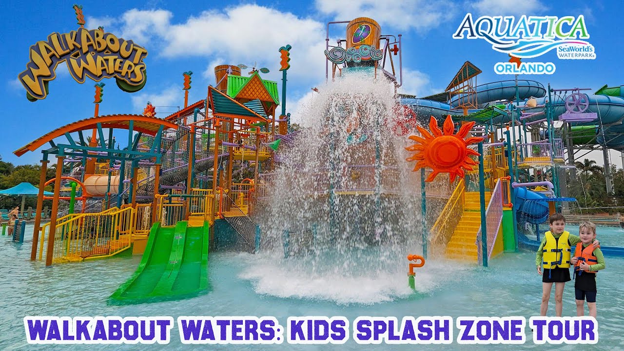 Walkabout Waters Splash Park Tour at Aquatica Water Park Orlando (Jan 2023) [4K]