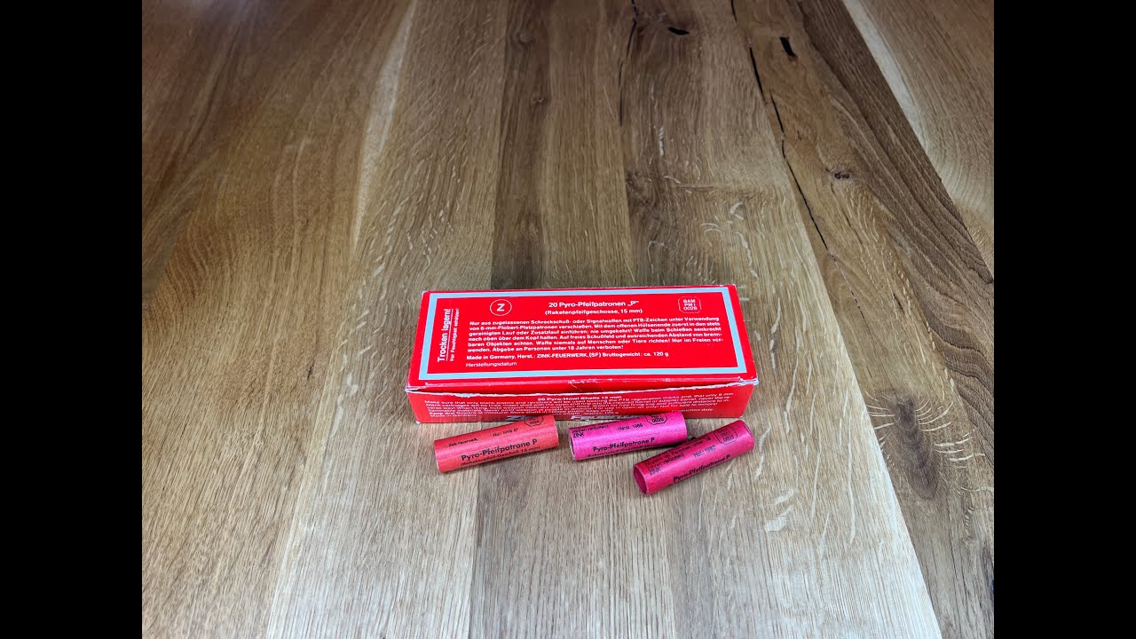 Schreckschuss 15mm Pyromunition Raritäten: Zink Pyro-Pfeiffpatrone "P"