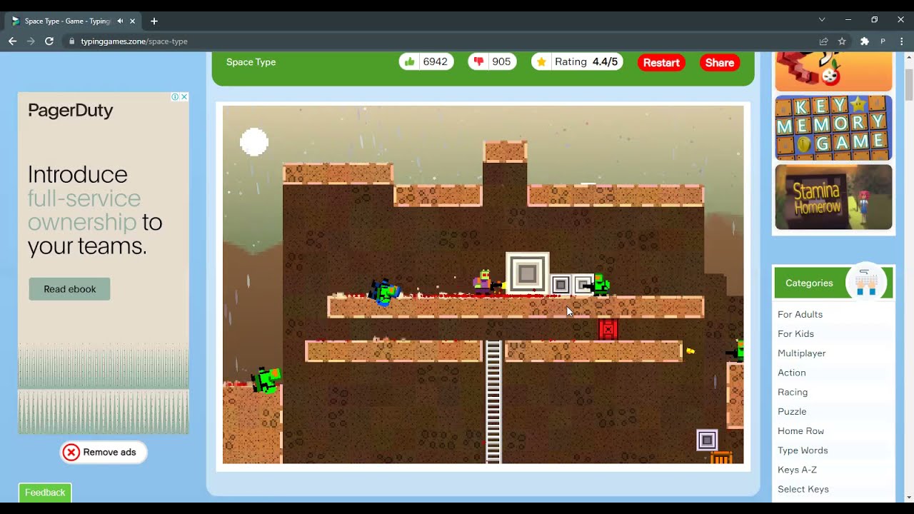 Space Type Game ( Google Typing Games ) Part 2 ( Please Subscribe )