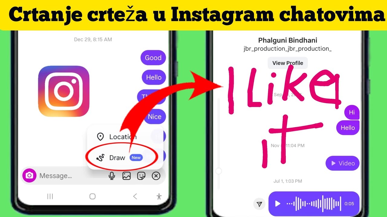 Kako crtati i slati doodle u Instagram chatovima (2025) | Instagram chat crtanje doodle
