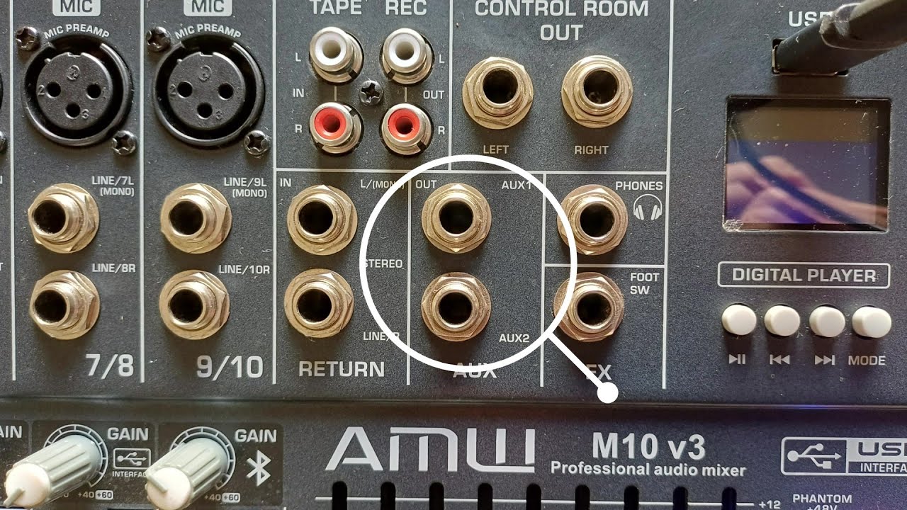 Teste das Saídas Auxiliares da Mesa de Som