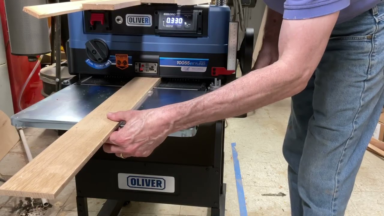 Oliver  10055 planer: first cuts, playing with depth stops