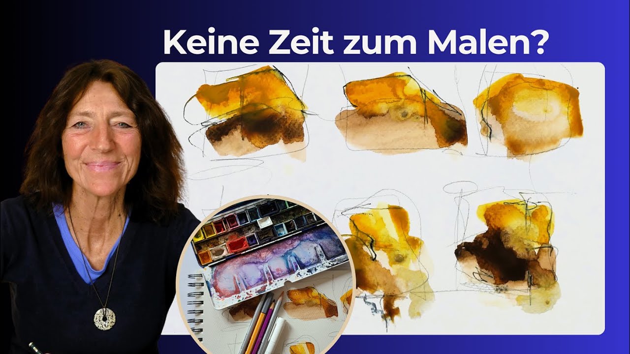 ⁣Minutenskizzen in Aquarell - Einfache Übung mit Wau Effekt