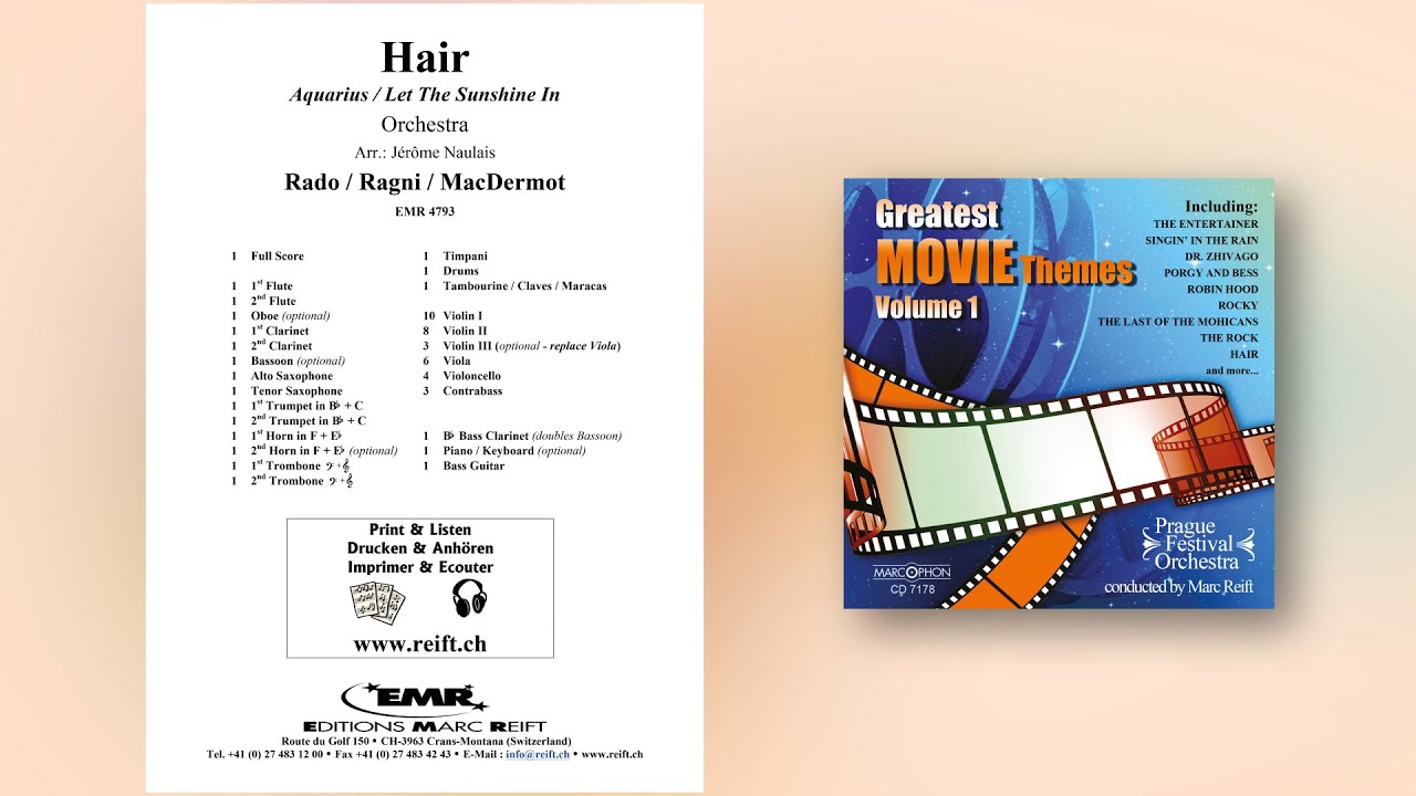 James Rado / Gerome Ragni / Galt MacDermot: Hair - Editions Marc Reift - for Orchestra