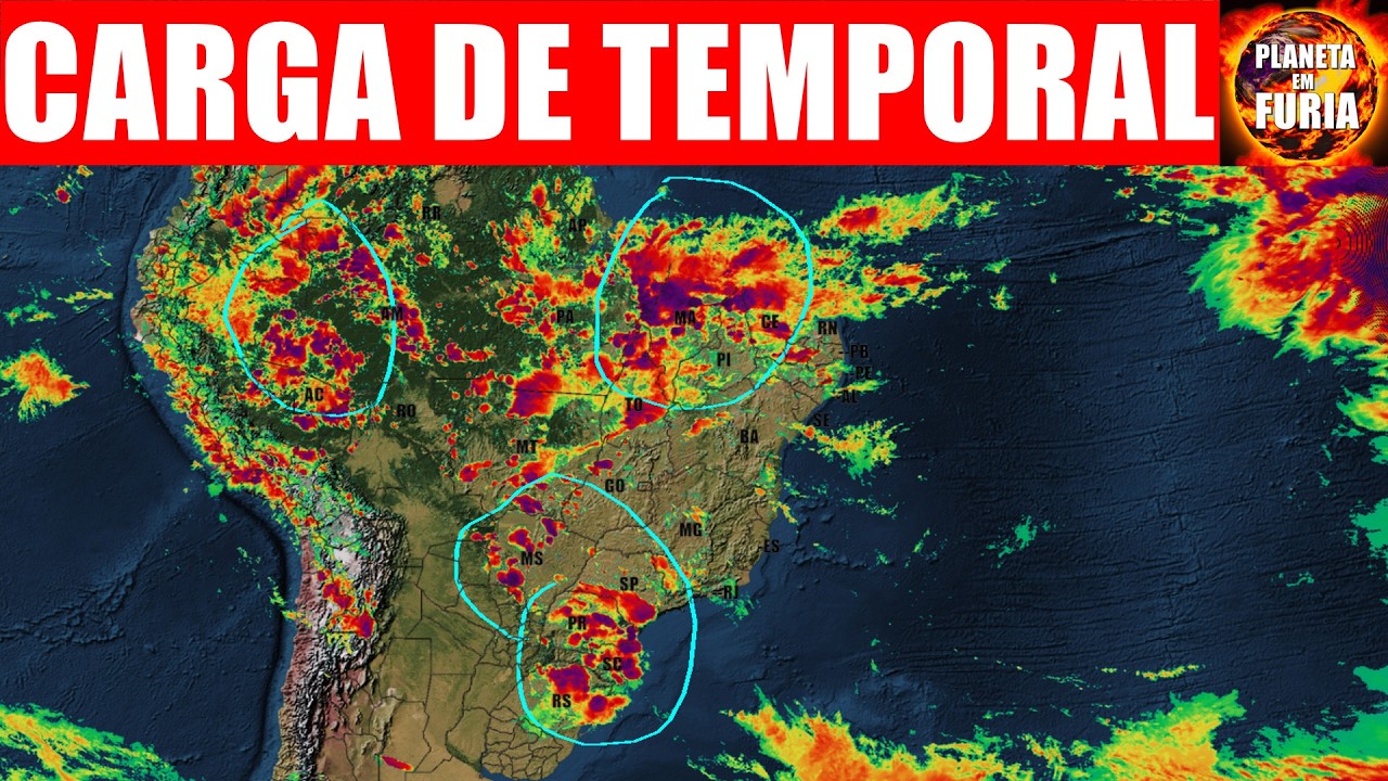 tempestades em formação nas próximas horas