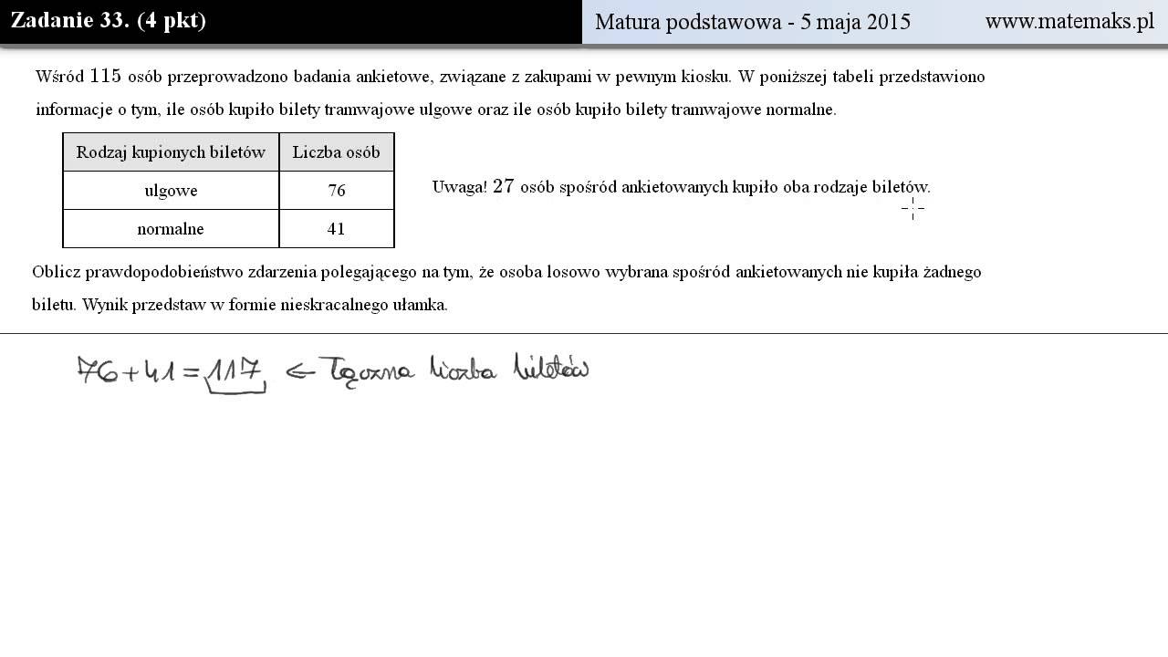 Matura 5 maj 2015 - zadanie 33