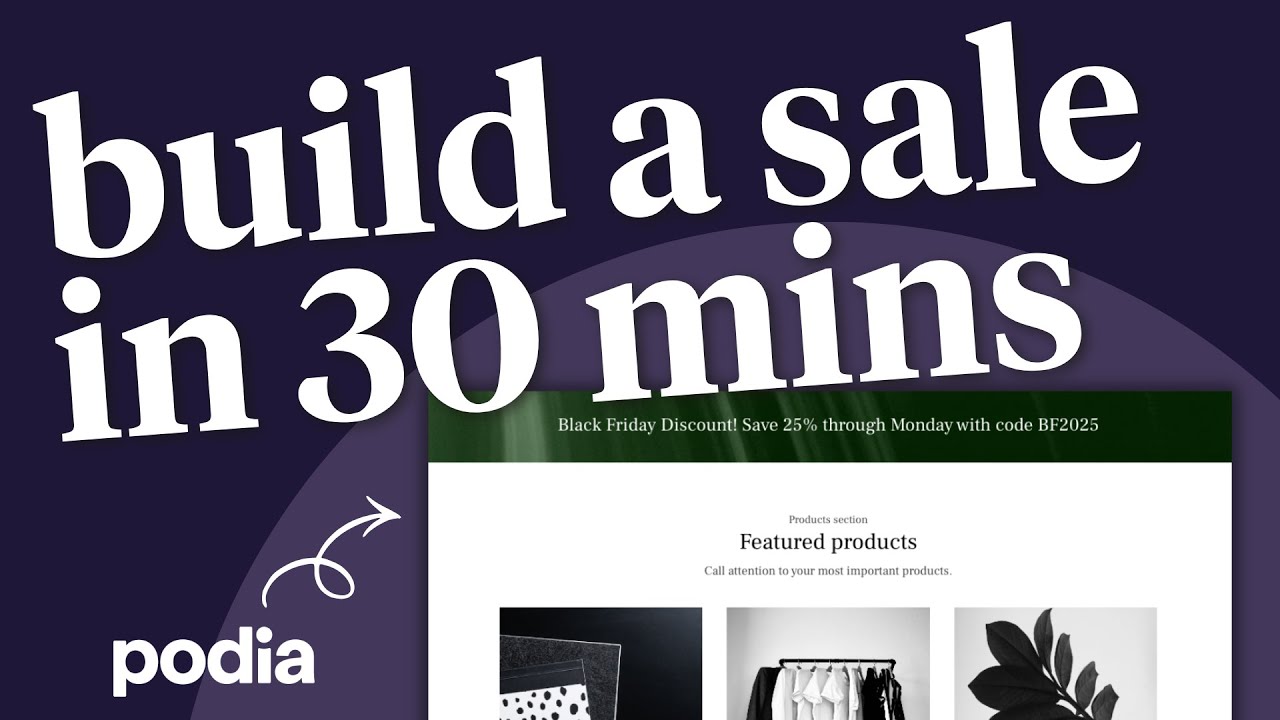 Build a FULL sale + automations for your online business in Podia