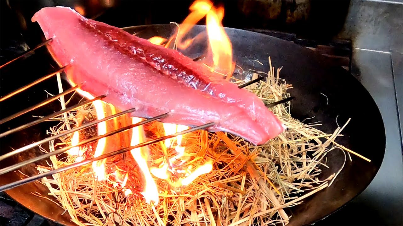 How to Cook Japanese Bonito tataki鰹魚稻燒半敲燒製作 | Sashimi | Sushi  & How to Fillet Bonito