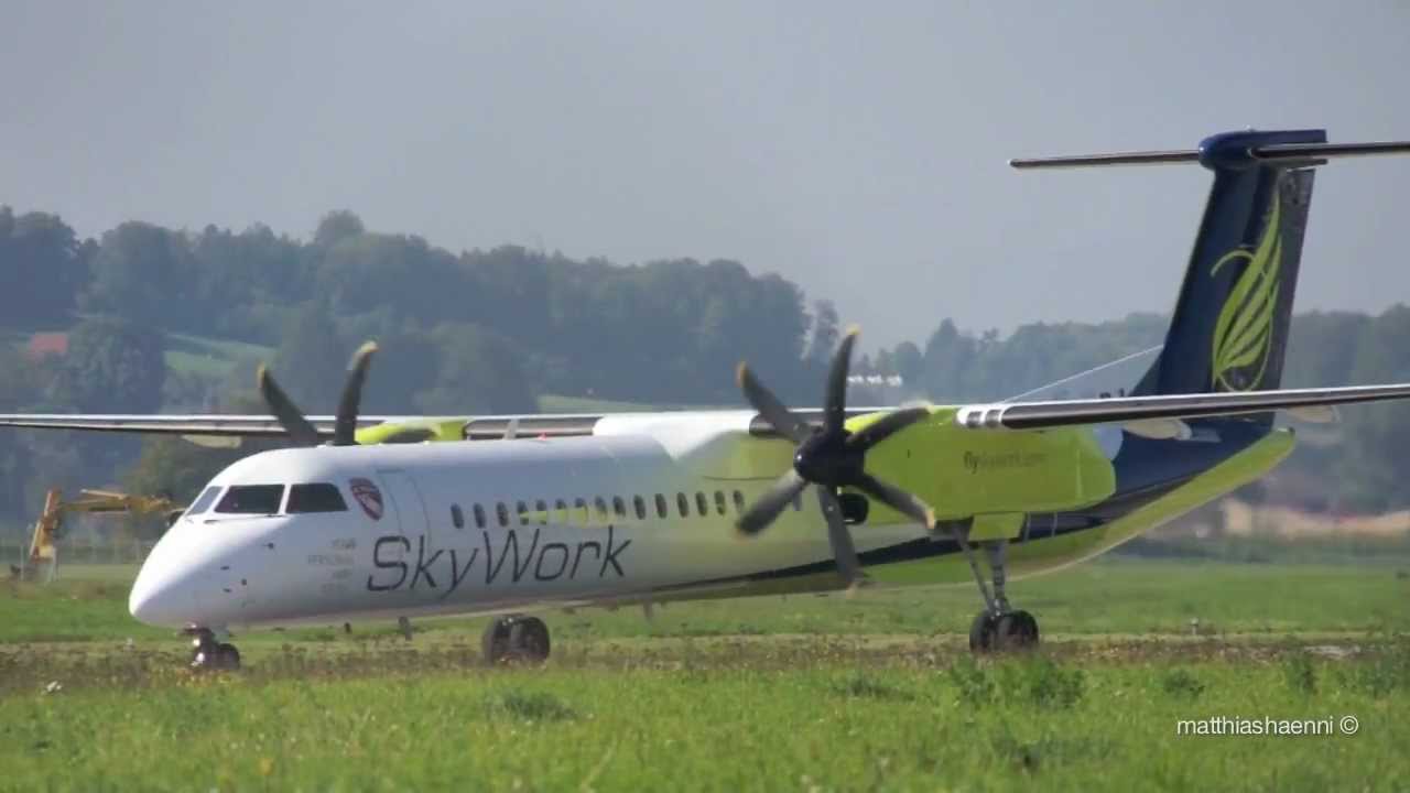Dash-8 Q400 - Testflight - Steep Climb at Airport Bern-Belp