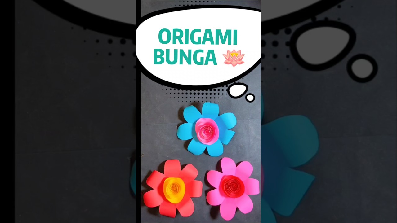 DIY Bunga Kertas Origami 🌸 Easy Craft for Beginners #origami #paperflower#shorts
