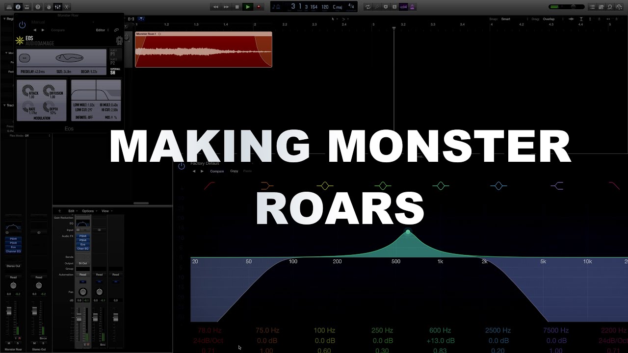 Video Game Sound Design Tutorial - Making Monster Sounds Part 2 - Monster Roars