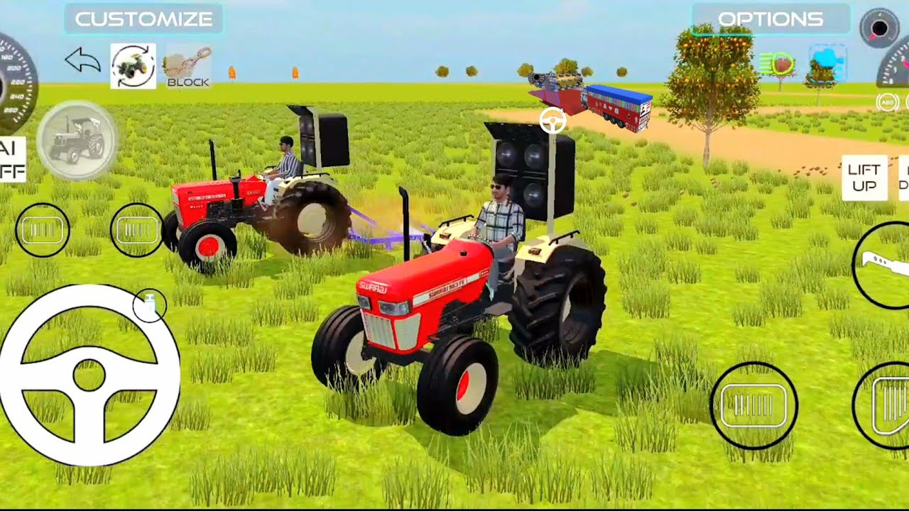 Indian tractor farming in this game || driving truck and suv #trucks #gamingvideos #jcb 