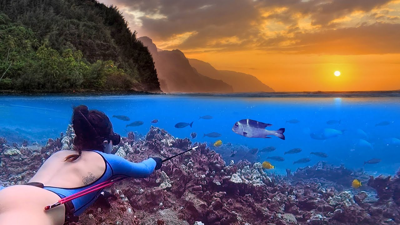 Exploring SECRET ZONES on Kauai - Spearfishing Hawaii