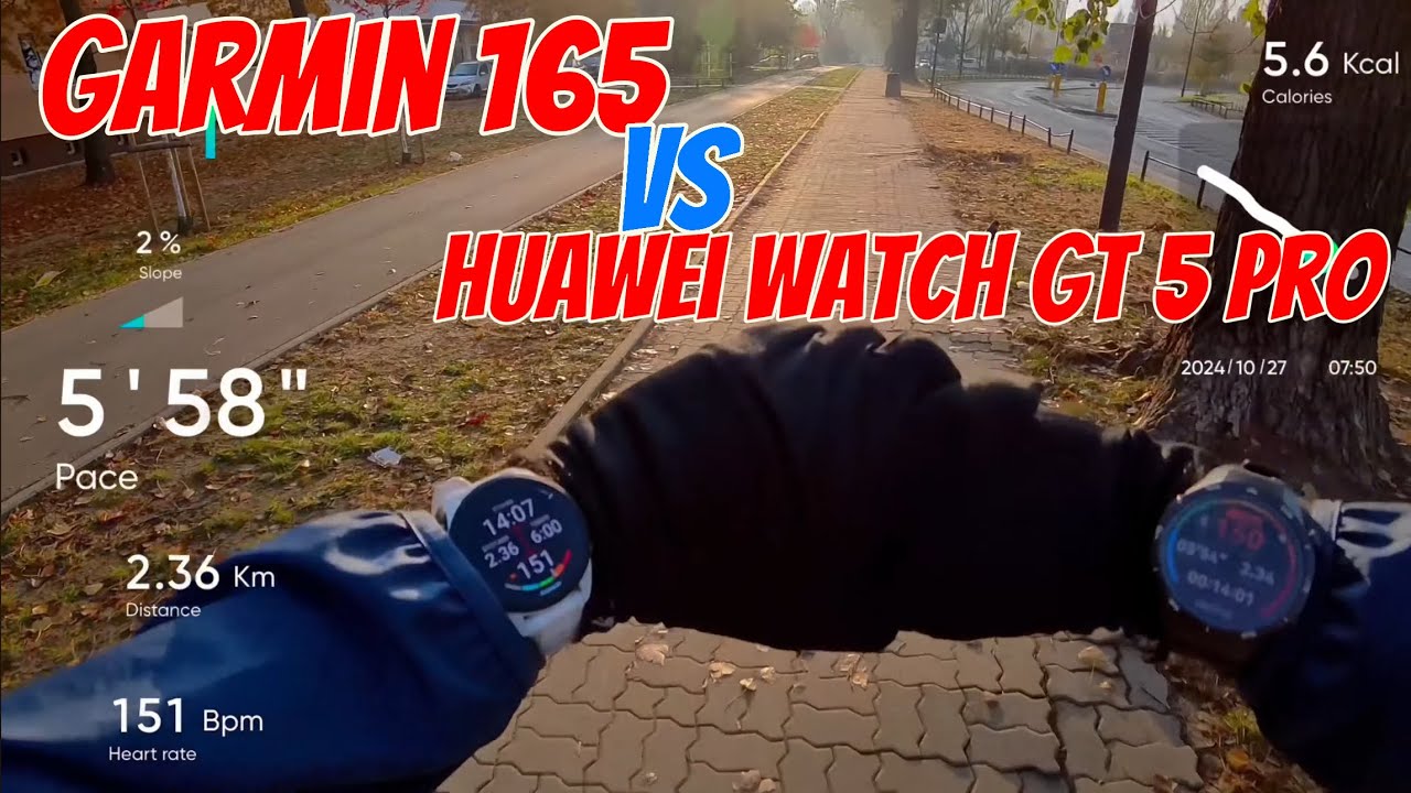 Garmin 165 vs Huawei Watch GT 5 pro - test z biegu 10 KM - moje odczucia