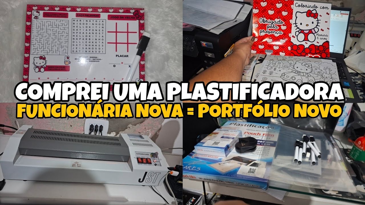 FUNCIONÁRIA NOVA, COMPREI UMA PLASTIFICADORA E TEMOS PORTFÓLIO NOVO