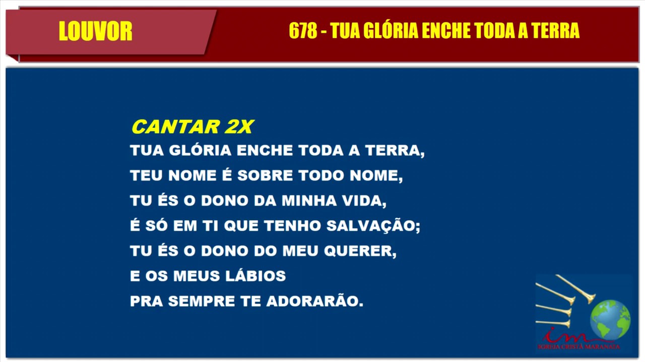 LOUVOR - TUA GLÓRIA ENCHE TODA TERRA