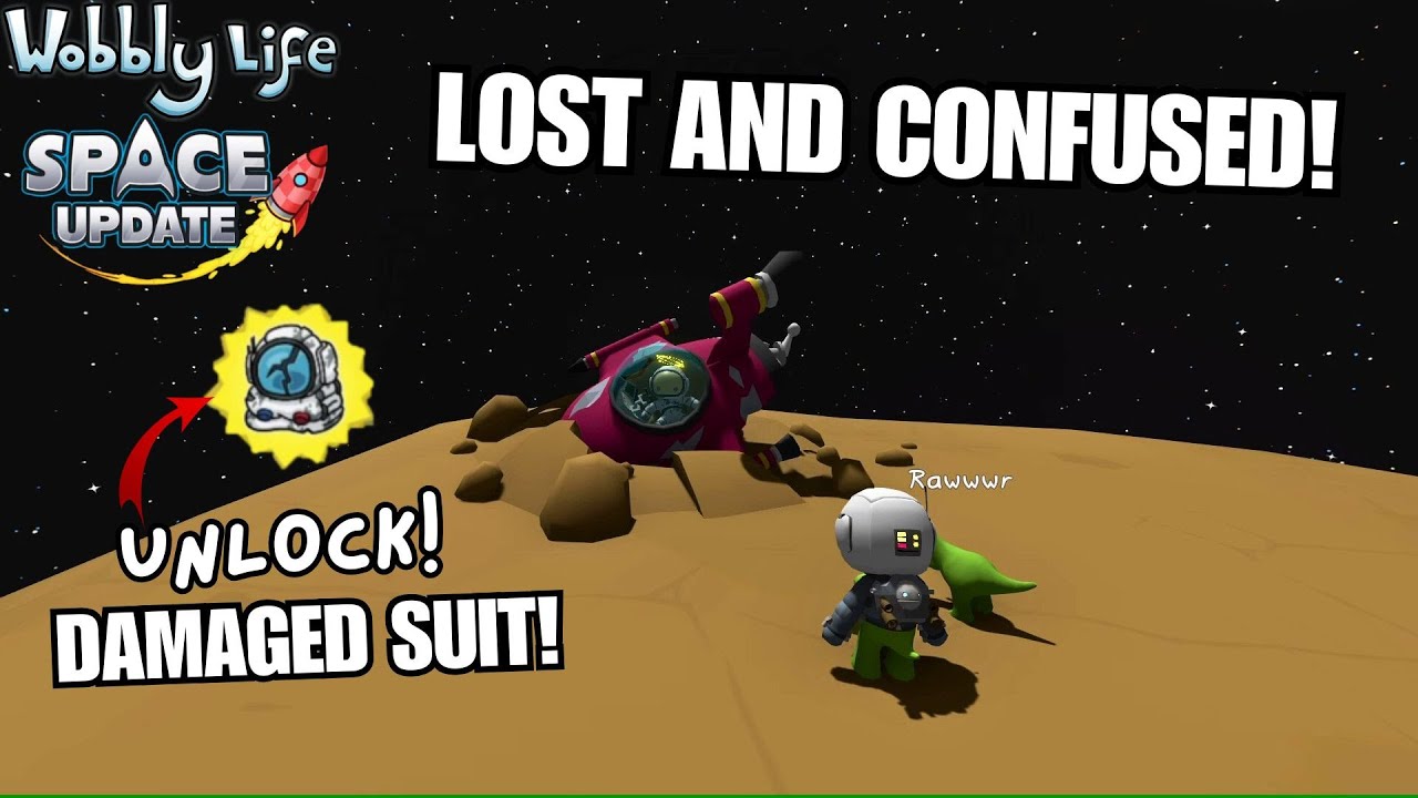 UNLOCK DAMAGED SPACE SUIT! LOST AND CONFUSED QUEST! Wobbly Life Space Update