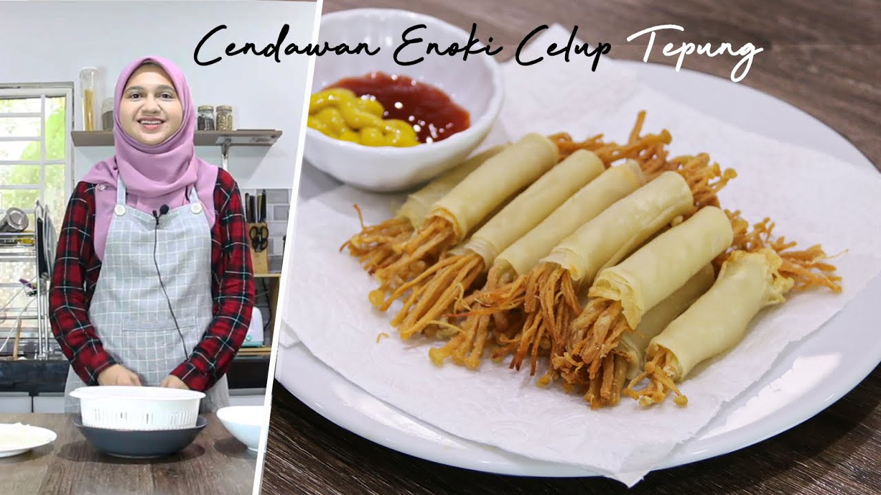 CENDAWAN ENOKI + KULIT POPIA + TEPUNG SERBAGUNA , RESEPI APA EH ?