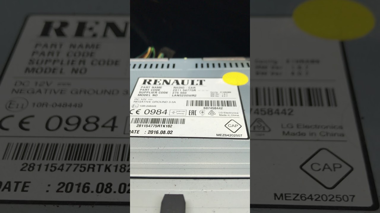 Renault duster media Navigation unlock pin