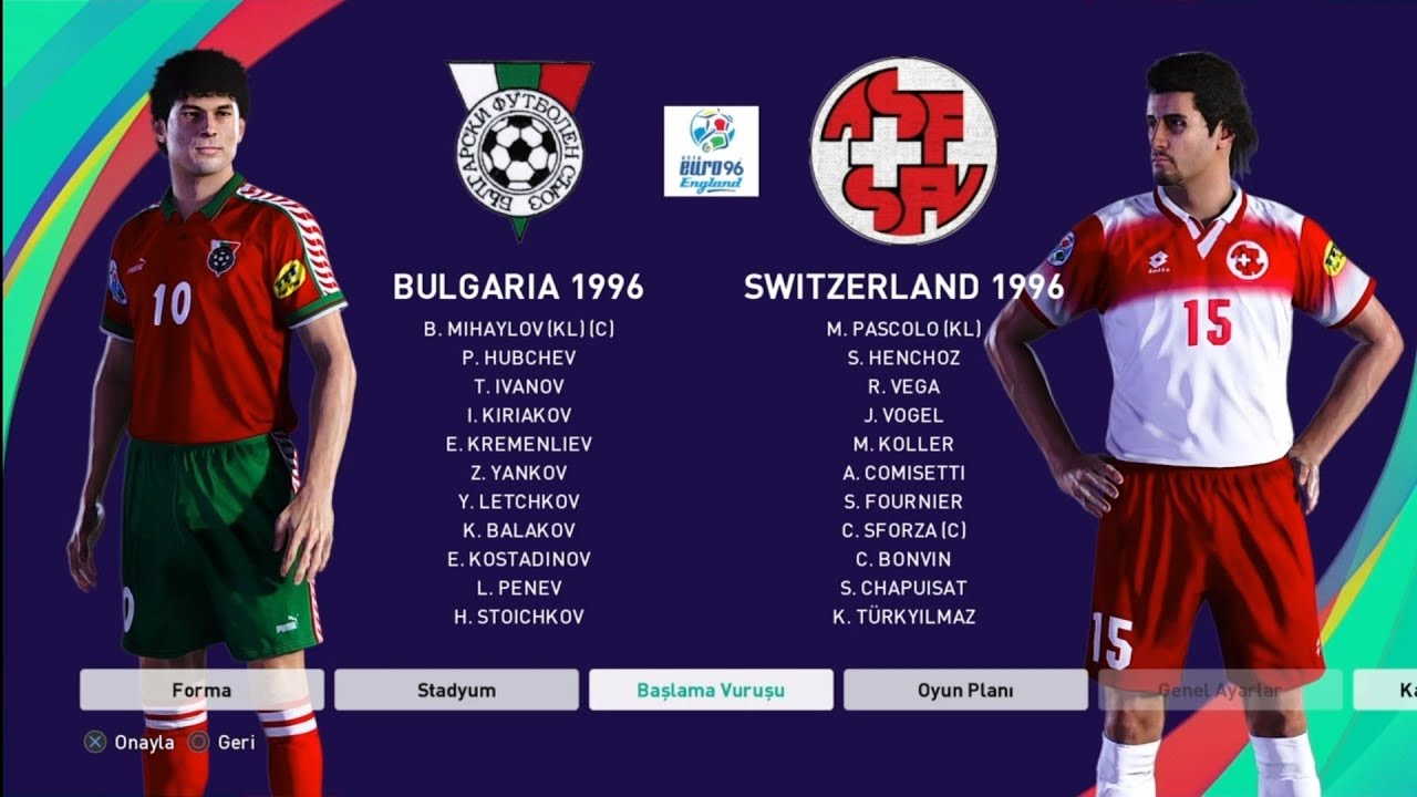 Euro 96 C Grubu 3.maç Bulgaria Switzerland 