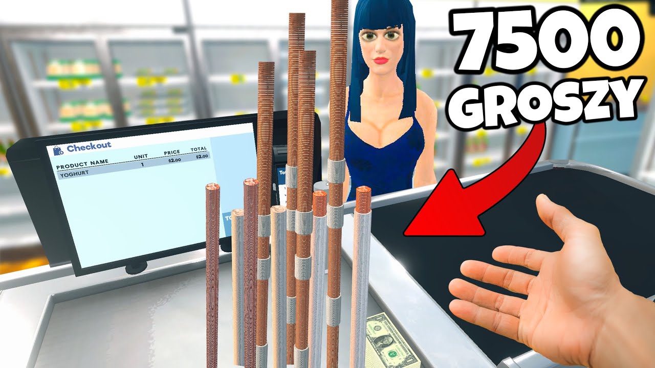❄️ WYDAŁEM JEJ RESZTE W GROSZACH!? 7500 GROSZY | Supermarket Simulator |