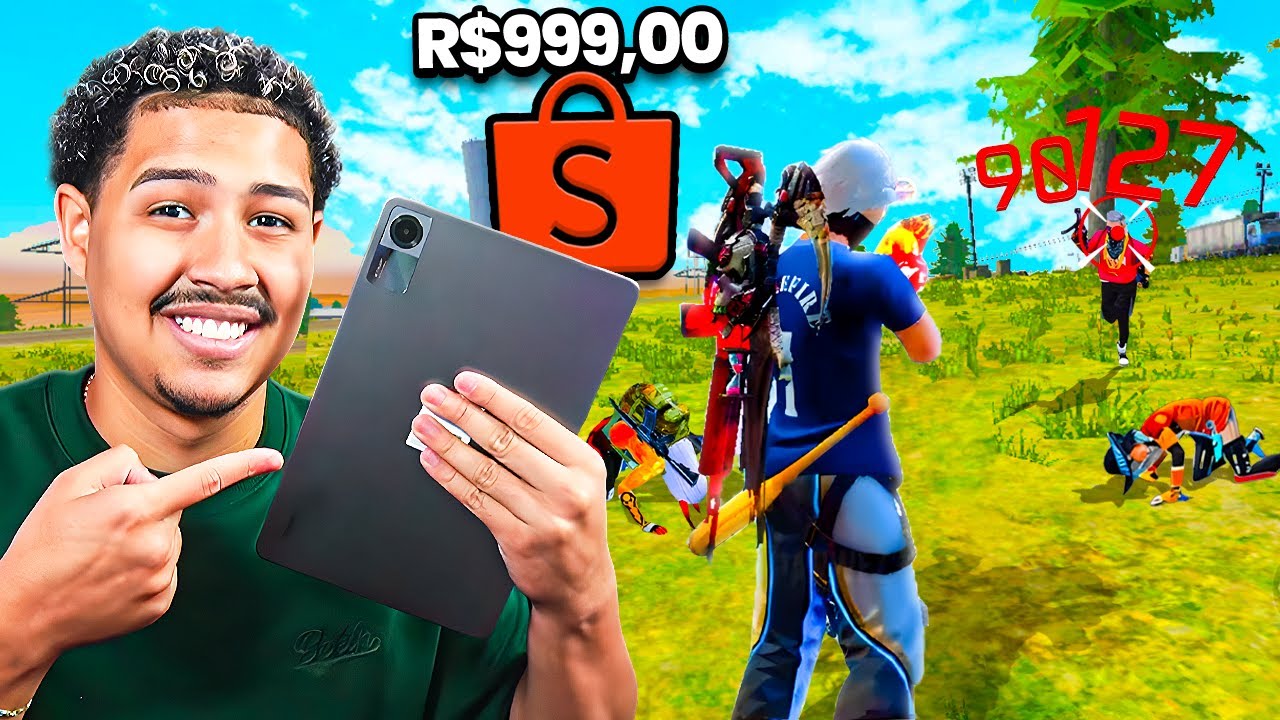 JOGUEI FREE FIRE COM O TABLET MAIS BARATO DA SHOPEE! DECEPÇÃO?