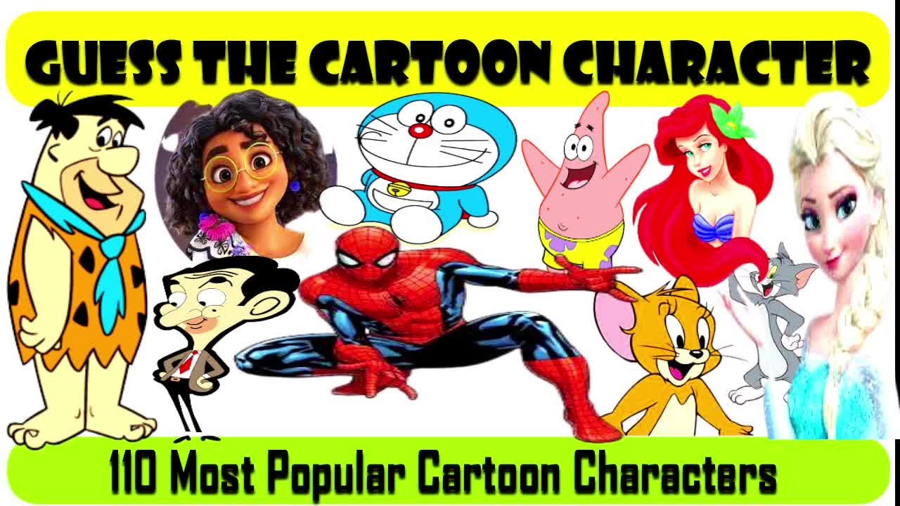 Guess the Cartoon Character in 5 seconds!  | 110 Most Popular Cartoon Characters | Cartoon quiz