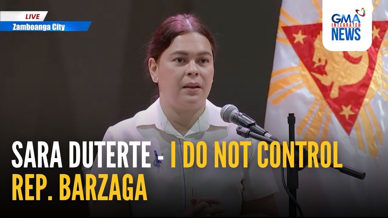 Sara Duterte - I do not control Rep. Barzaga | GMA Integrated News